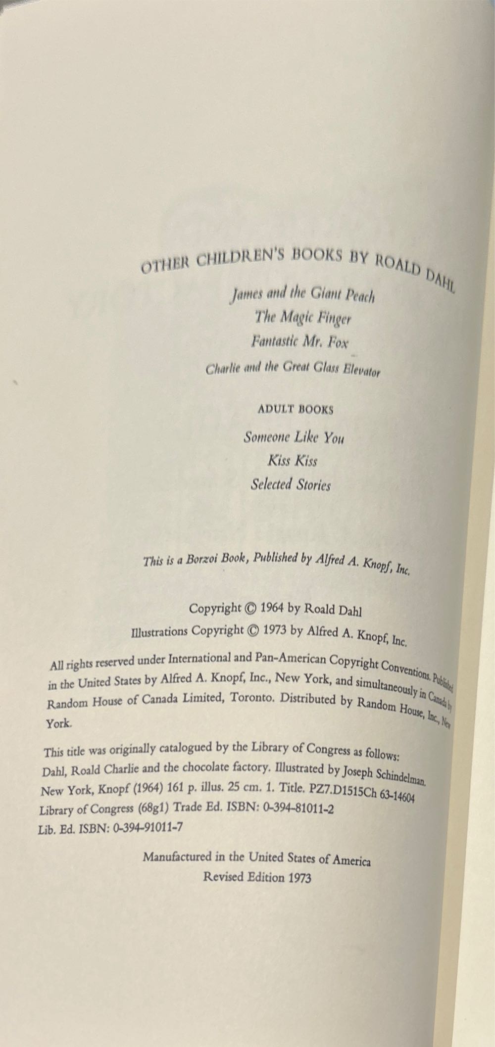 Charlie And The Chocolate Factory - Roald Dahl (Alfred A. Knopf, Inc. - Hardcover) book collectible [Barcode 9780394910116] - Main Image 4