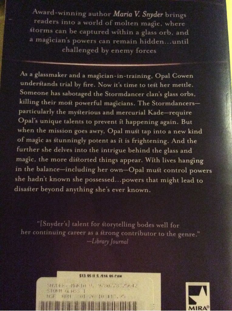 Storm Glass - Maria V. Snyder (Mira Books - Trade Paperback) book collectible [Barcode 9780778325642] - Main Image 2