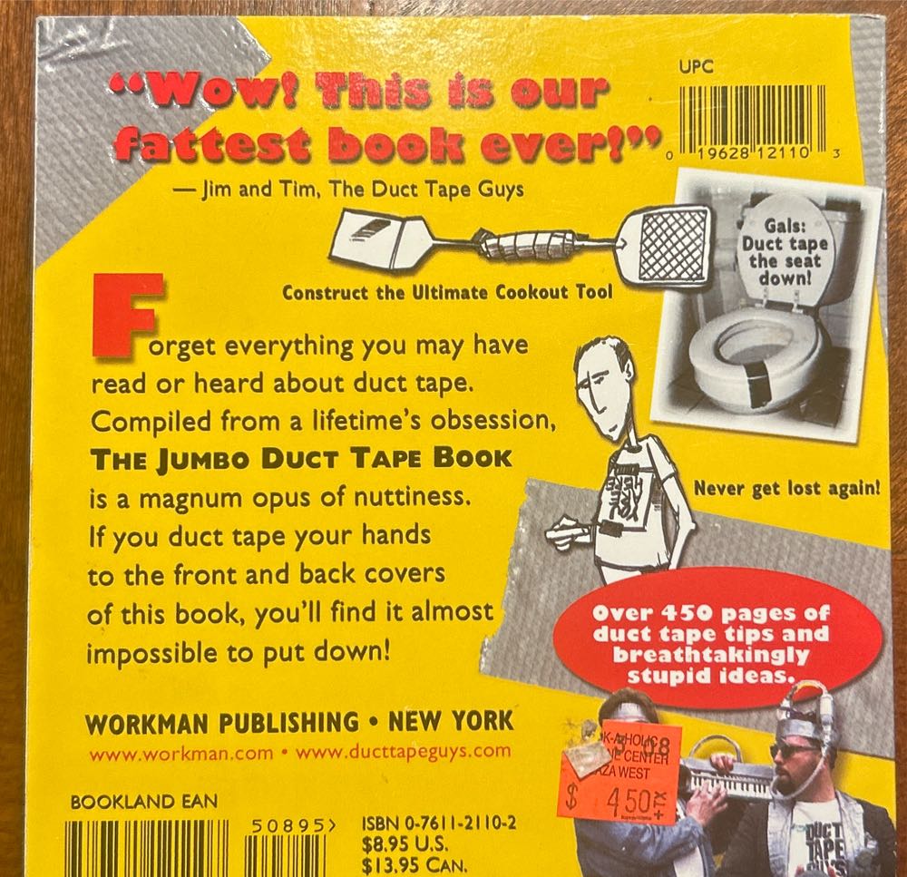The Jumbo Duct Tape Book - Tim Nyberg (Workman Publishing - Paperback) book collectible [Barcode 9780761121107] - Main Image 2