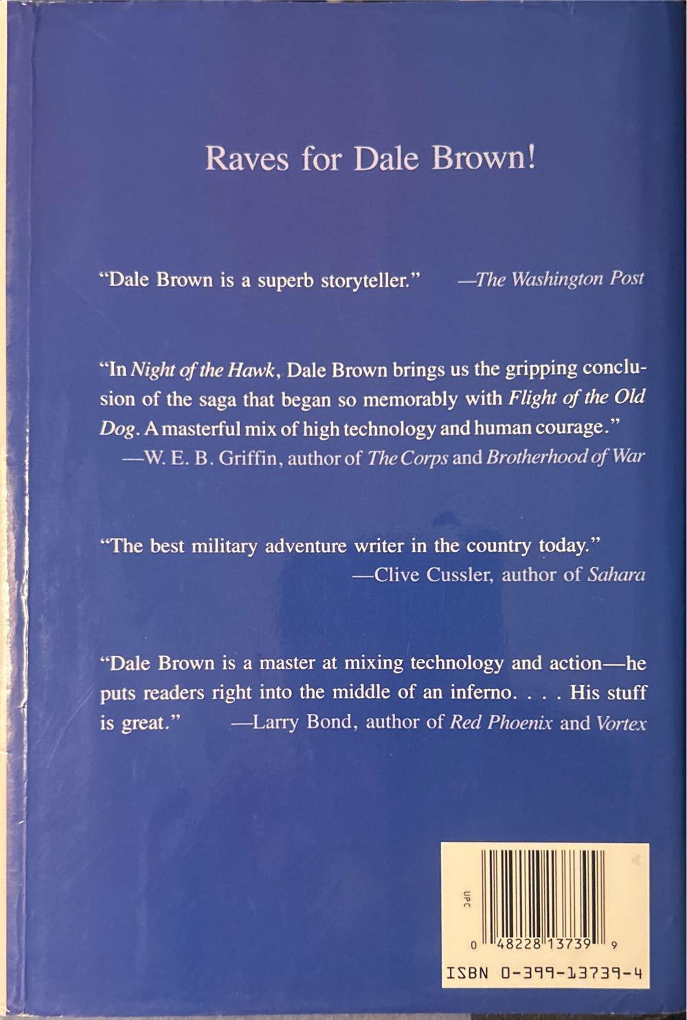 Night Of The Hawk - Dale Brown (Putnam Pub Group - Hardcover) book collectible [Barcode 9780399137396] - Main Image 2