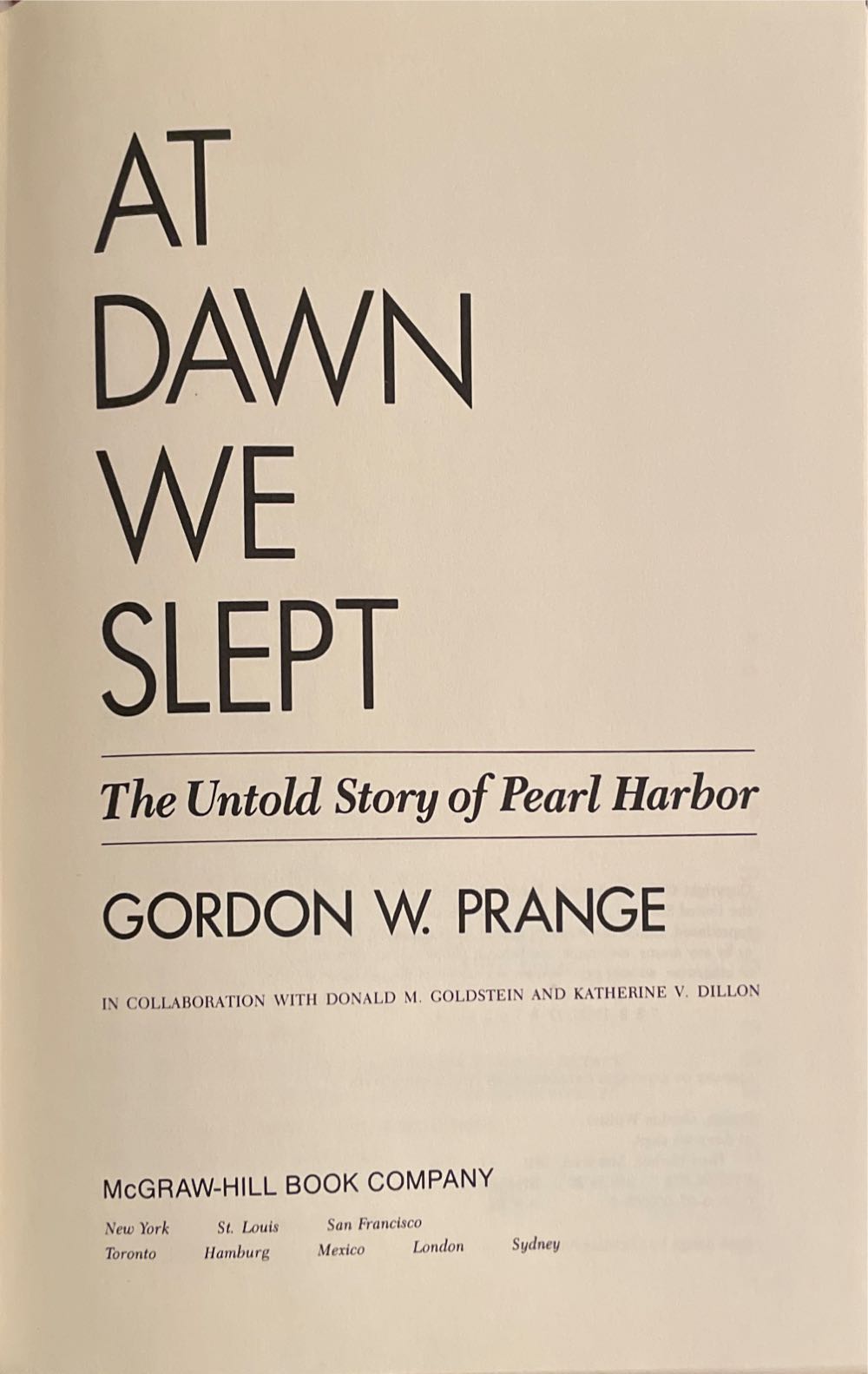 At Dawn We Slept - Gordon W. Prange (McGraw - Hill Book Company - Hardcover) book collectible - Main Image 3