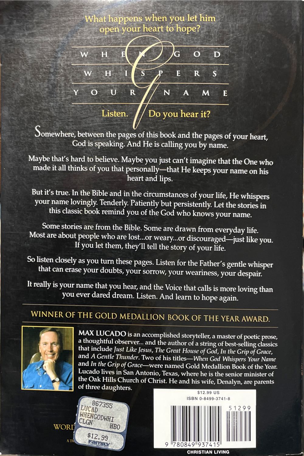 When God Whispers Your Name - Max Lucado (W Publishing Group - Paperback) book collectible [Barcode 9780849937415] - Main Image 2