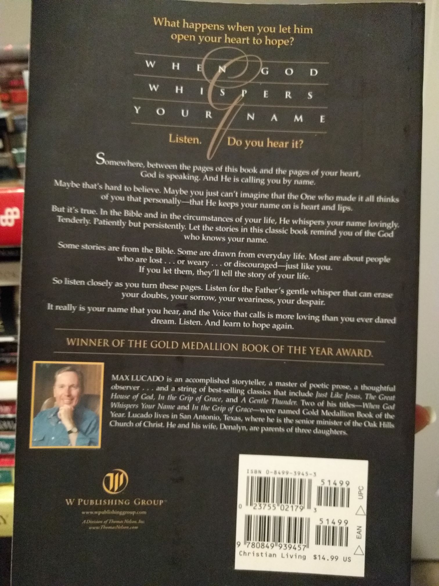 When God Whispers Your Name - Max Lucado (W Publishing Group - Paperback) book collectible [Barcode 9780849939457] - Main Image 2