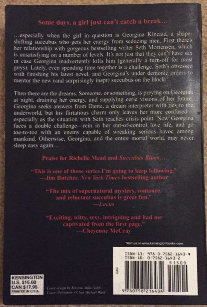 Succubus Dreams - Richelle Mead (Kensington Books - Paperback) book collectible [Barcode 9780758216434] - Main Image 2