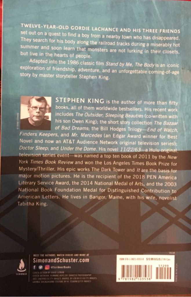 The Body - Stephen King (Scribner - Trade Paperback) book collectible [Barcode 9781982103538] - Main Image 2