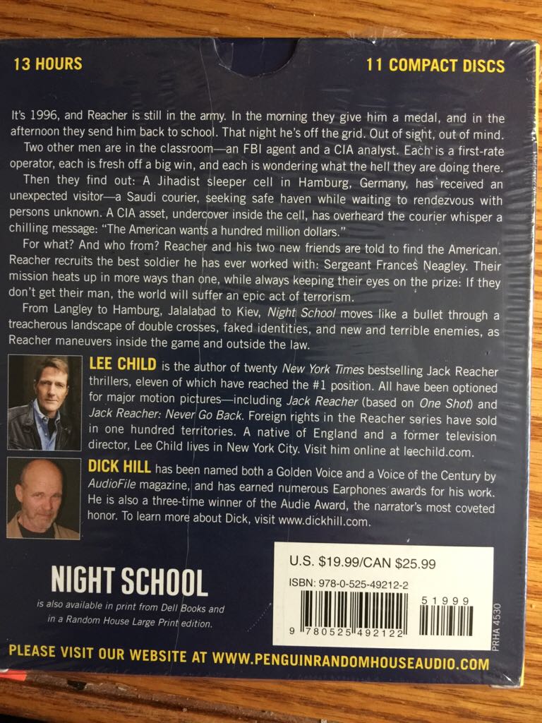 Night School - Lee Child book collectible [Barcode 9780525492122] - Main Image 2