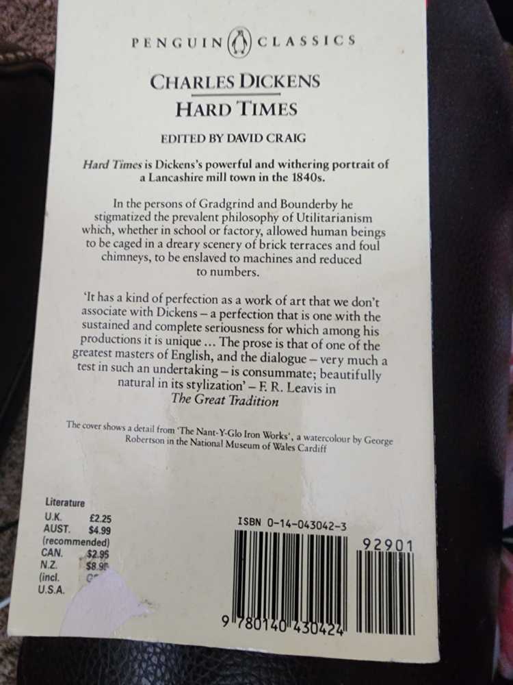 Hard Times - Charles Dickens (Butler & Tanner Ltd. , - Paperback) book collectible [Barcode 0451526724] - Main Image 2