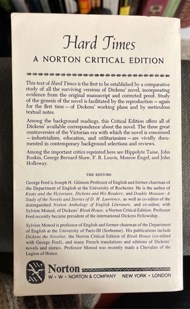 Hard Times - Charles Dickens (G E Fabbri Ltd - Paperback) book collectible [Barcode 9780393096392] - Main Image 2