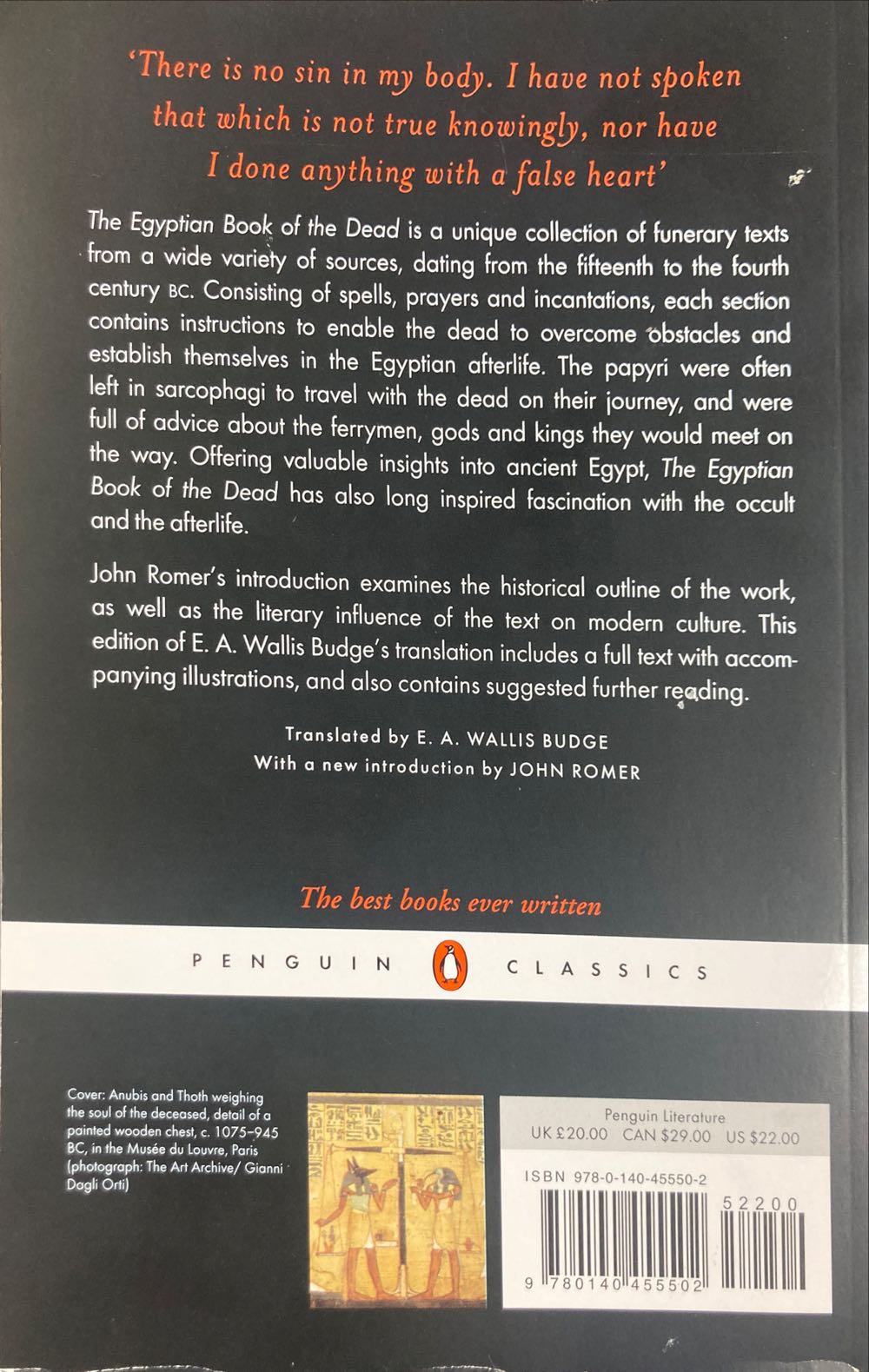 The Egyptian Book of the Dead - E. A. Wallis Budge (Penguin Group - Paperback) book collectible [Barcode 9780140455502] - Main Image 2