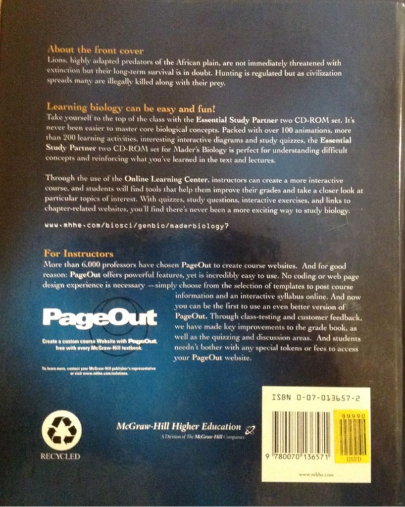 Biology  book collectible [Barcode 9780070136571] - Main Image 2