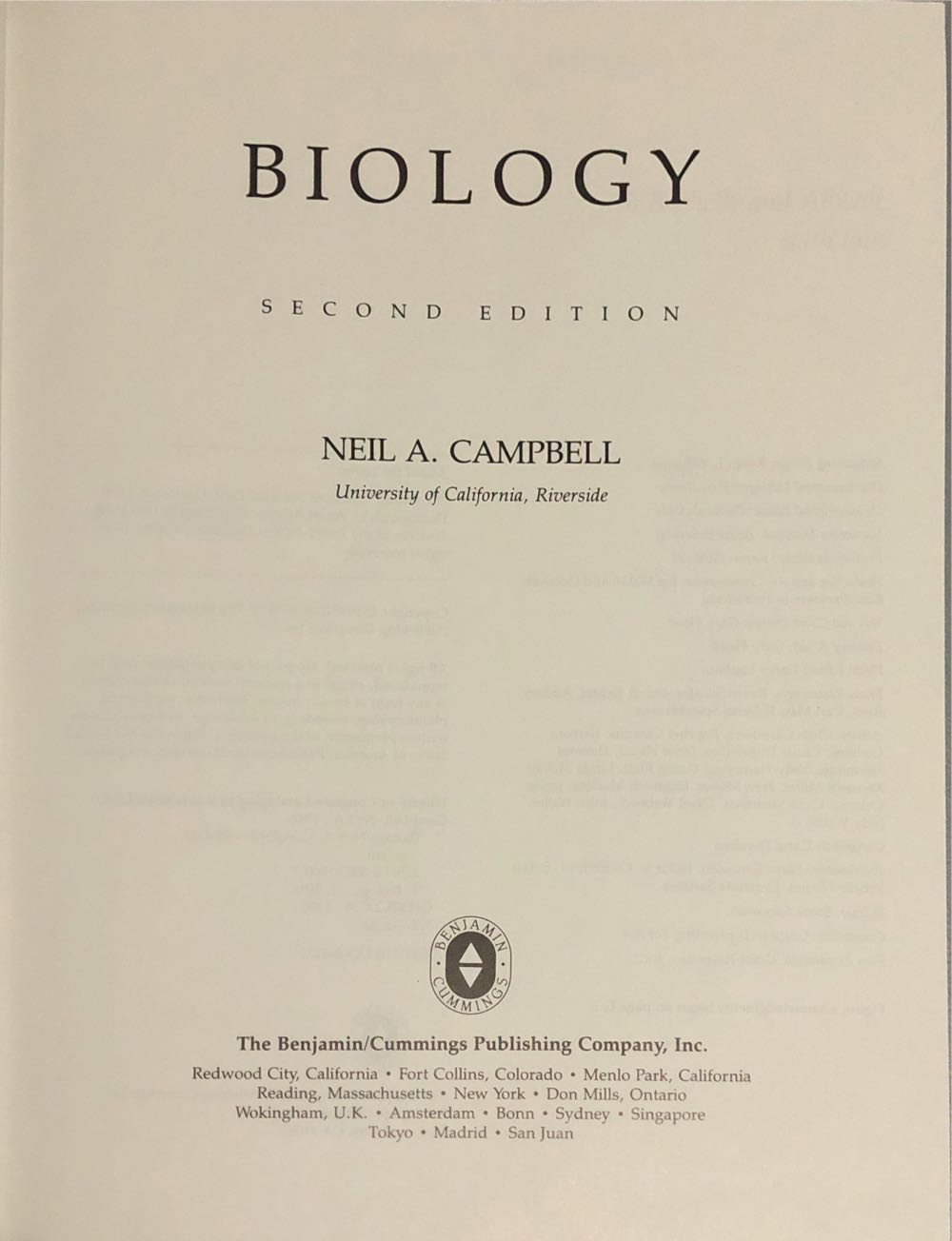 Biology - Neil A. Campbell (Benjamin Cummings - Hardcover) book collectible [Barcode 9780805318005] - Main Image 2