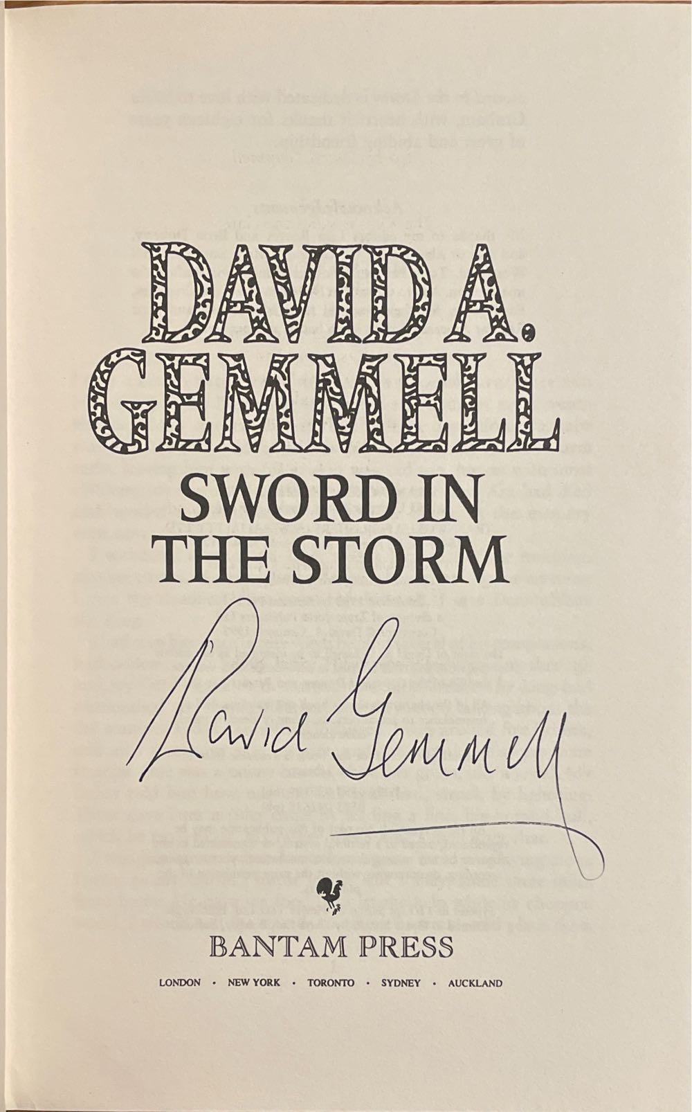 Sword in the Storm - David A Gemmell (Bantam Press, Limited - Hardcover) book collectible [Barcode 9780593037188] - Main Image 3