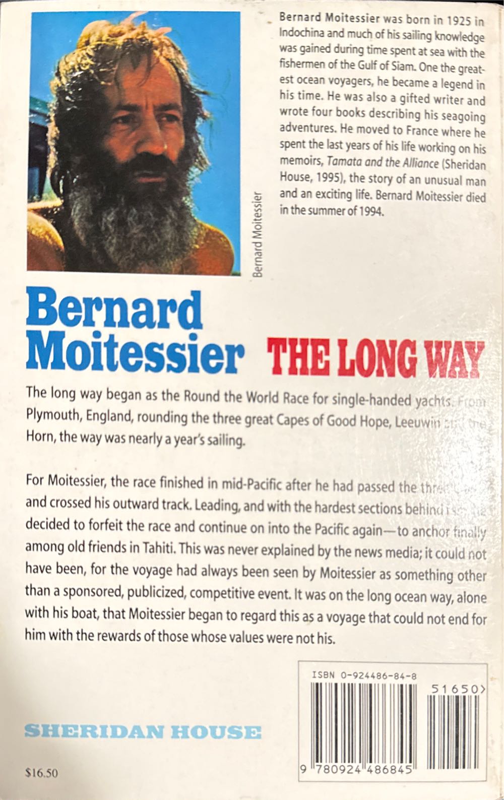Long Way, The - Bernard Moitessier (Sheridan House Inc - Paperback) book collectible [Barcode 9780924486845] - Main Image 4
