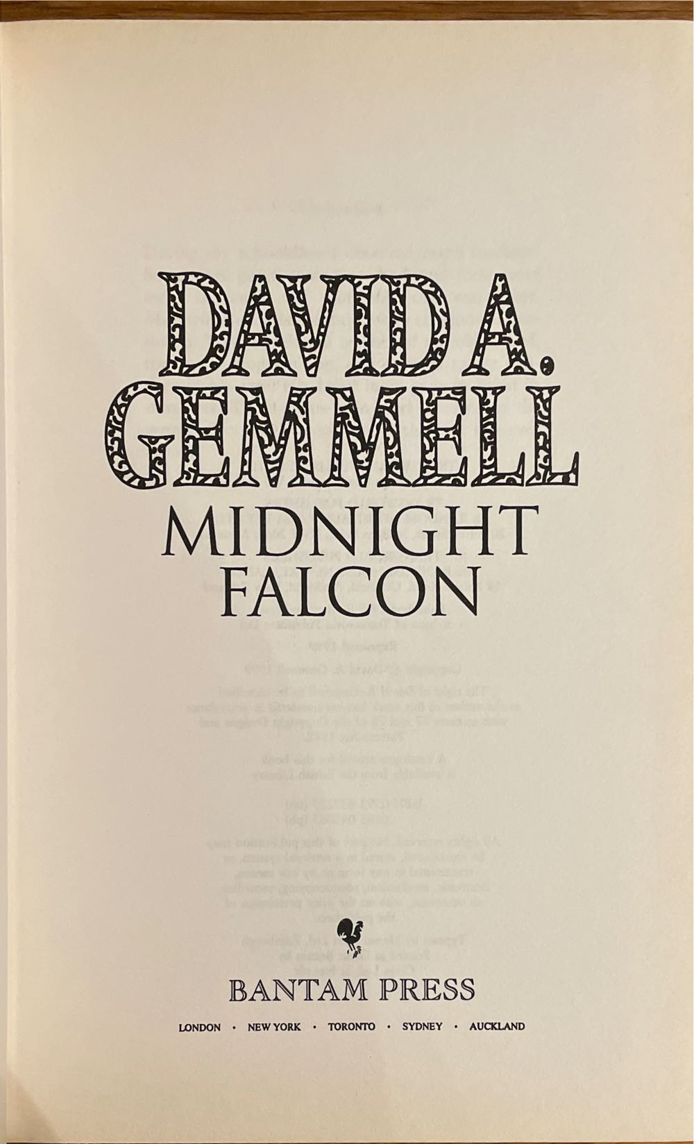 Midnight Falcon - David A Gemmell (Bantam Press, Limited - Hardcover) book collectible [Barcode 9780593037225] - Main Image 3