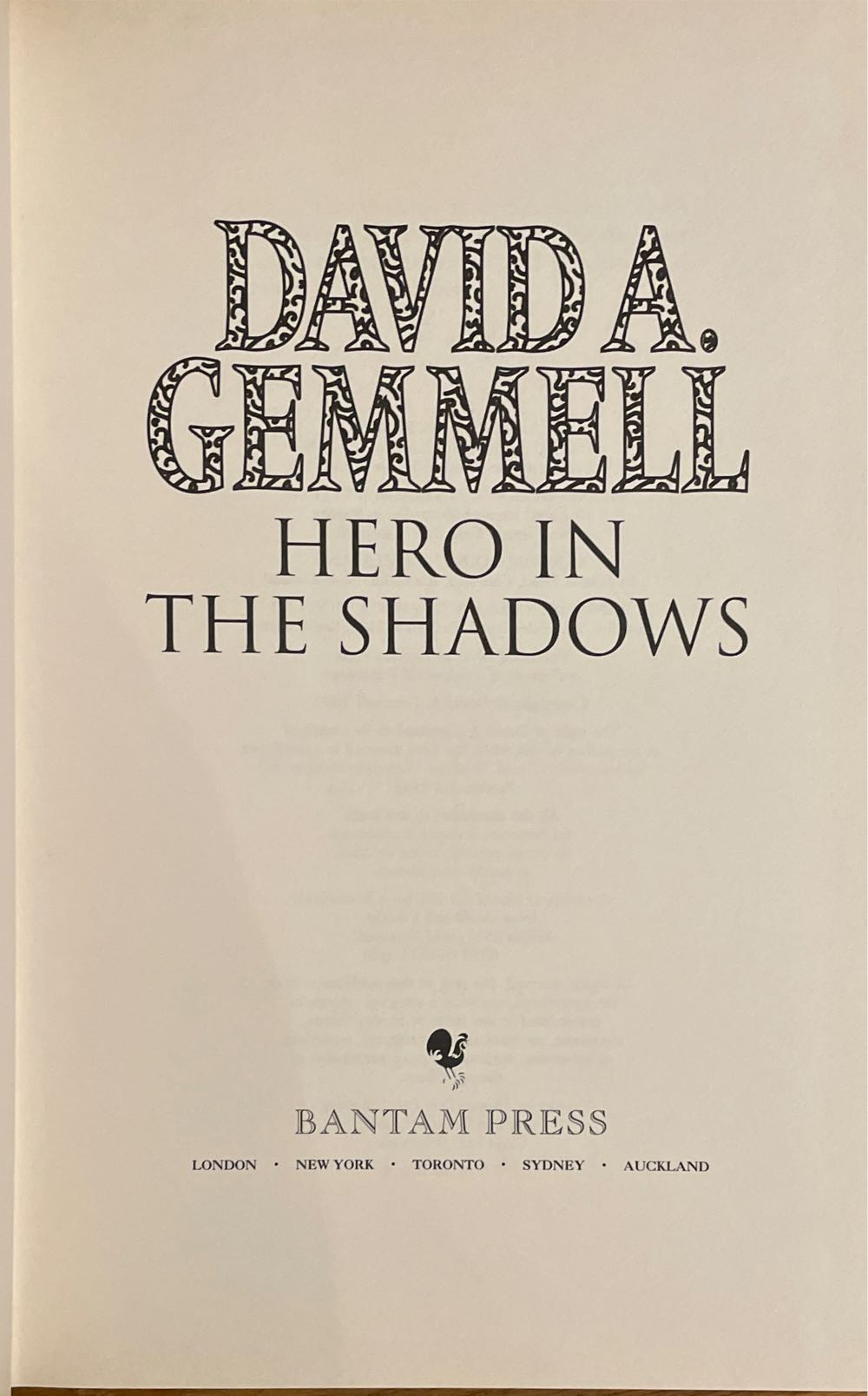Hero in the Shadows - David Gemmell (Bantam Press - Hardcover) book collectible [Barcode 9780593044353] - Main Image 3