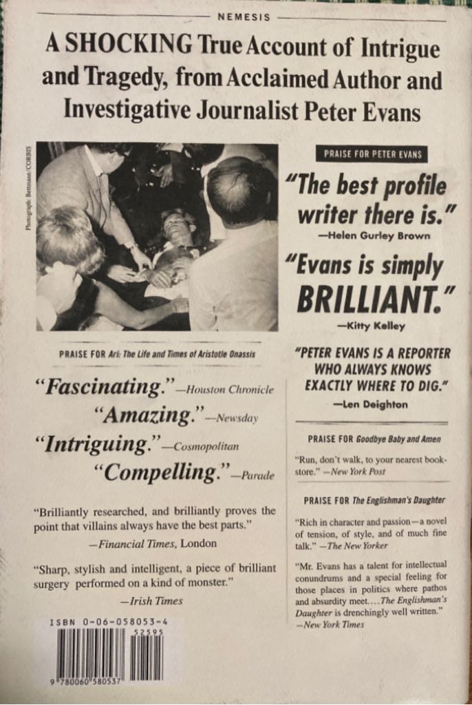 Nemesis - Peter Evans (Harper Collins - Hardcover) book collectible [Barcode 9780060580537] - Main Image 2