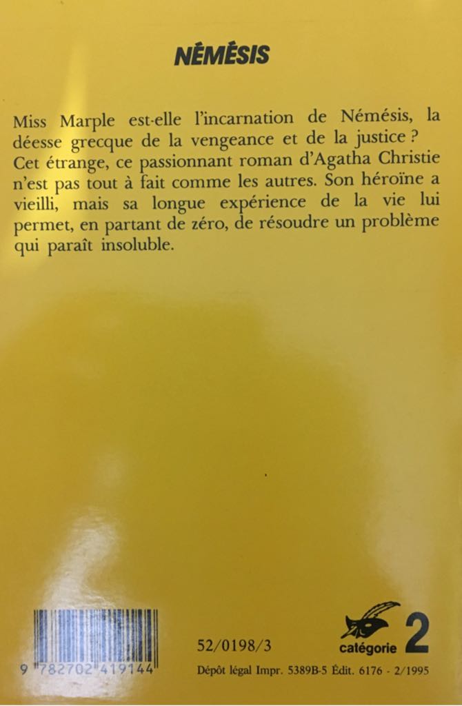 Némésis - Agatha Christie book collectible - Main Image 2