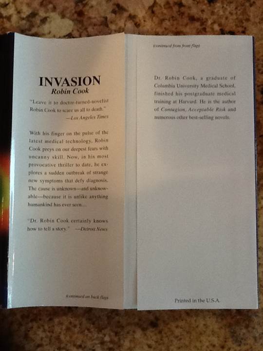 Invasion - Robin Cook (A Berkley Book - Hardcover) book collectible [Barcode 9781568652863] - Main Image 2