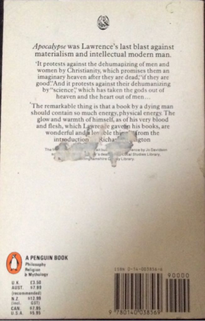 Apocalypse - Ravenne Éric book collectible [Barcode 9780140038569] - Main Image 2