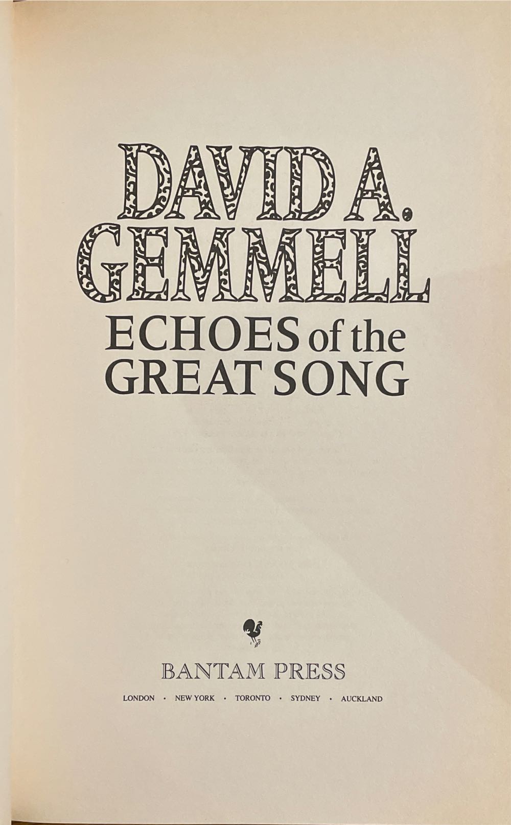 Echoes of the Great Song - David Gemmell (Bantam Press - Hardcover) book collectible [Barcode 9780593037157] - Main Image 3