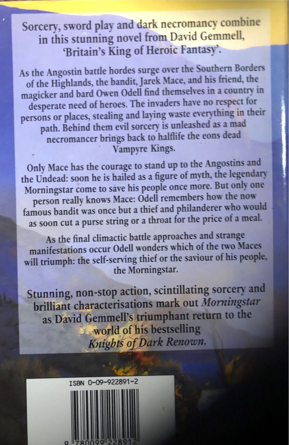 Morningstar - David Gemmell (Random House (UK) - Paperback) book collectible [Barcode 9780099228912] - Main Image 2