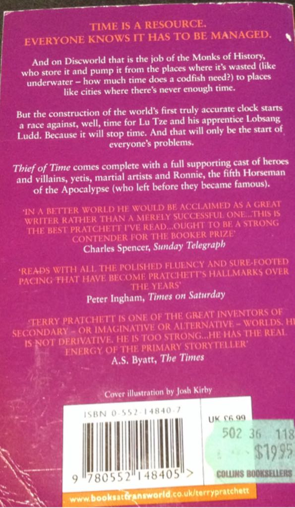 Thief of Time (Discworld, #26) - Terry (Corgi - Paperback) book collectible [Barcode 9780552148405] - Main Image 2