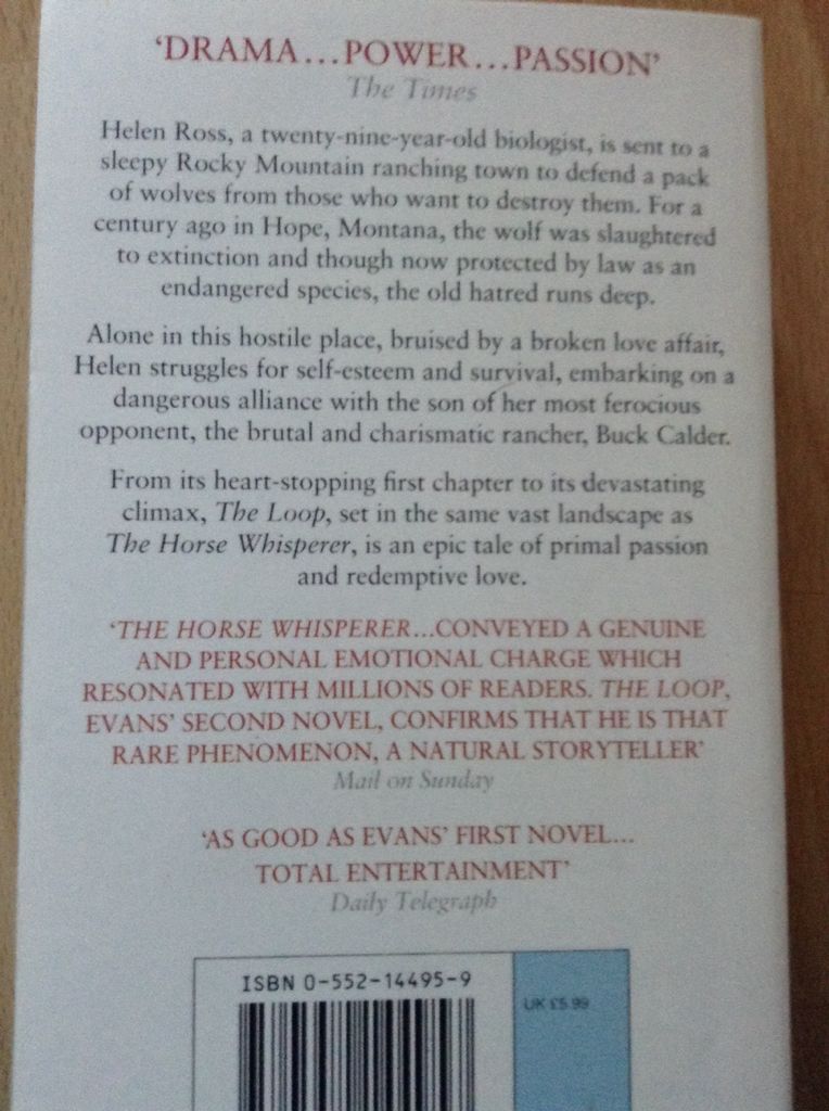 The Loop - Nicholas Evans (Corgi Books - Paperback) book collectible [Barcode 9780552144957] - Main Image 2