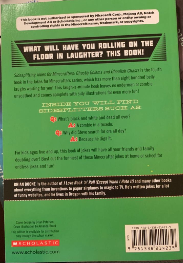 Jokes For Minecrafters - Katy Evans book collectible [Barcode 9781338214239] - Main Image 2