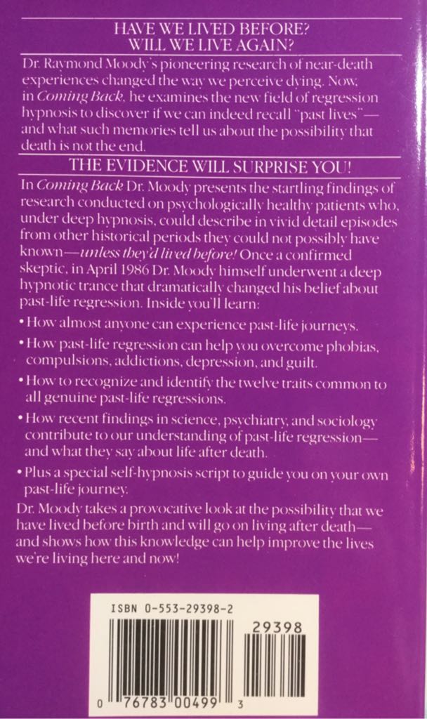 Coming Back - Moody, Raymond (Bantam Non-Fiction Book - Paperback) book collectible - Main Image 2