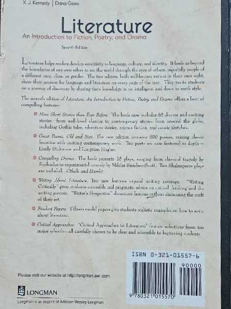 Literature An Introduction to Fiction, Poetry, and Drama  - X. J. Kennedy, Dana Gioia (Longman) book collectible [Barcode 9780321015570] - Main Image 2