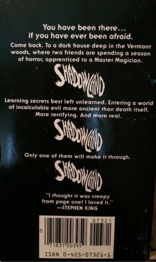 Shadowland - Peter Straub (A Berkley Book - Paperback) book collectible [Barcode 0425050564] - Main Image 2