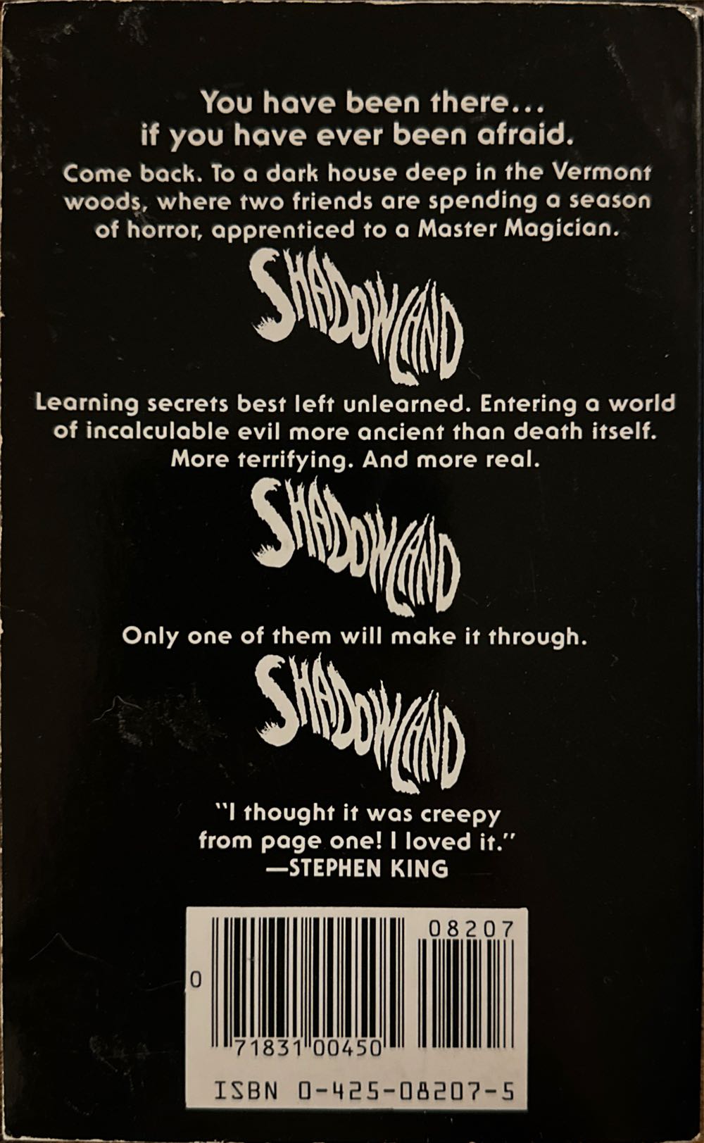 Shadowland - Peter Straub (Berkley - Paperback) book collectible [Barcode 9780425082072] - Main Image 2