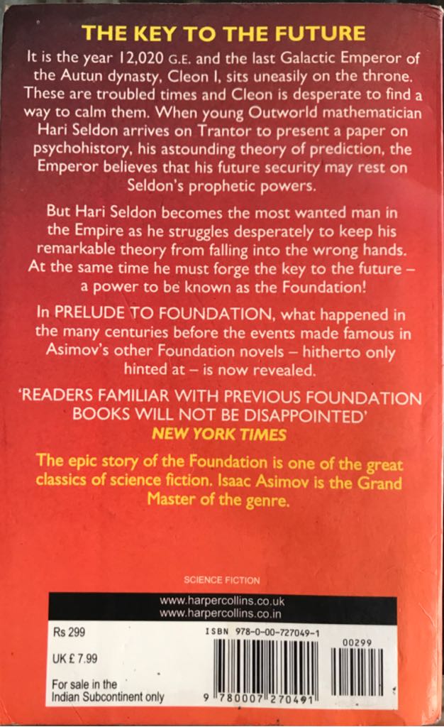 Prelude to Foundation - Isaac Asimov (HarperCollins - Paperback) book collectible [Barcode 9780007270491] - Main Image 2