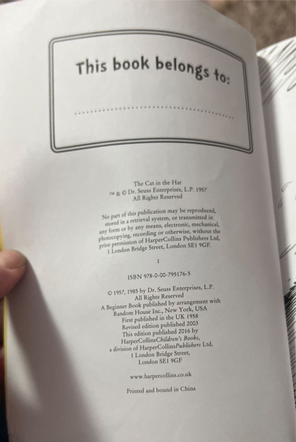 Dr. Seuss Cat in the Hat, The - Dr. Seuss (- Paperback) book collectible [Barcode 9780007951765] - Main Image 3