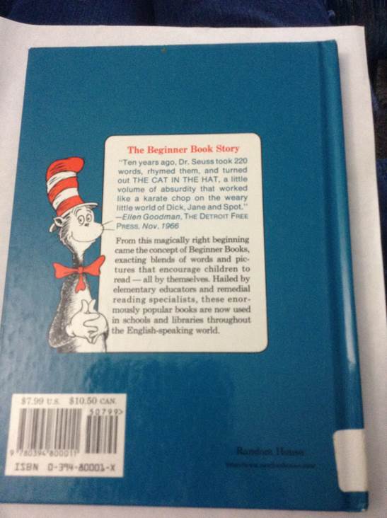 The Cat in the Hat - Dr. Seuss (Beginner Books - Hardcover) book collectible [Barcode 9780394800011] - Main Image 2