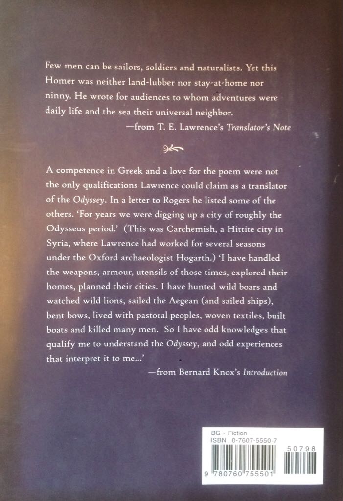 Odyssey Of Homer, The - Homer (Barnes and Noble, Inc. - Hardcover) book collectible [Barcode 9780760755501] - Main Image 2