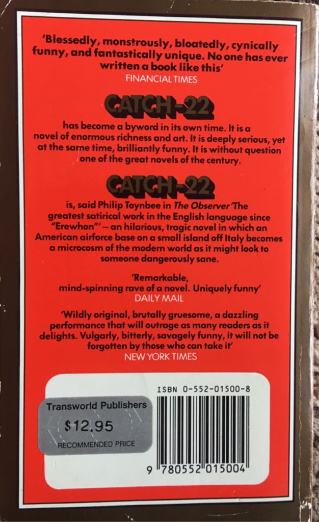 Catch-22 - Joseph Heller (Corgi Books - Paperback) book collectible [Barcode 9780552015004] - Main Image 2