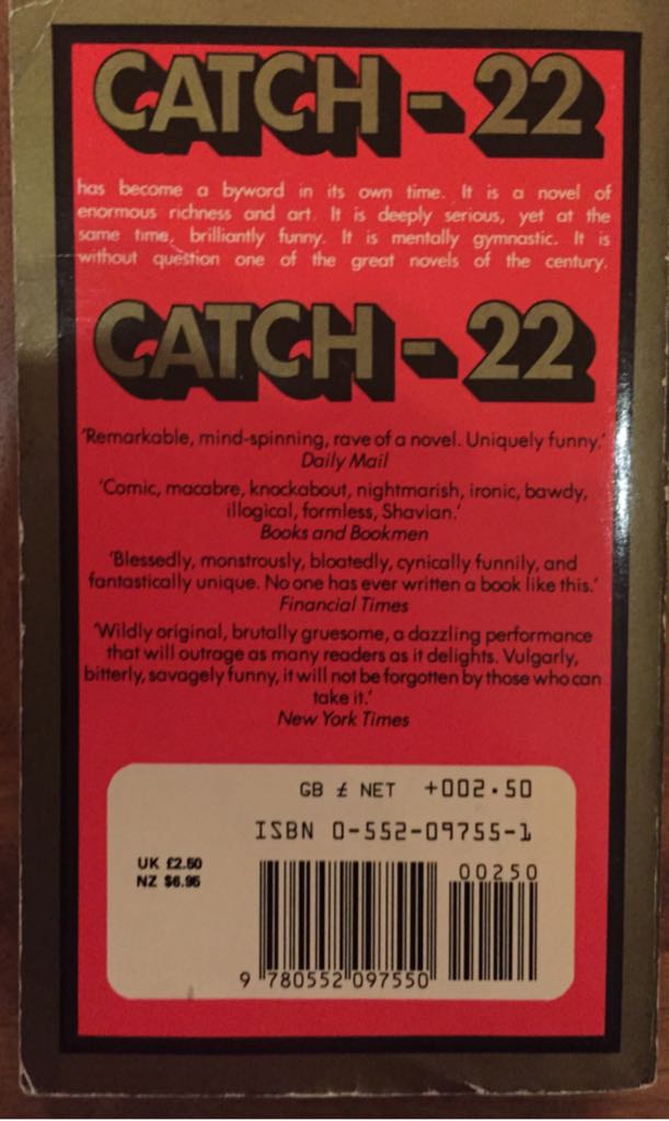 Catch-22 - Joseph Heller (Corgi - Paperback) book collectible [Barcode 9780552097550] - Main Image 2