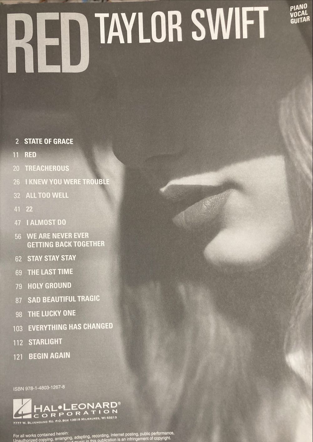 Taylor Swift Red Piano Book - Nancy Harris (Hal Leonard Publishing Corporation - Paperback) book collectible [Barcode 9781480312678] - Main Image 2