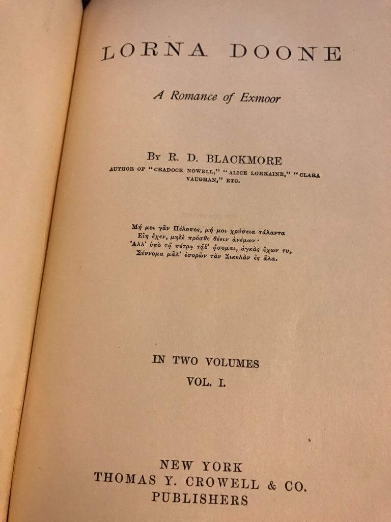 Lorna Doone - R.D. Blackmore (Thomas Y. Crowell Co. - Hardcover) book collectible - Main Image 2