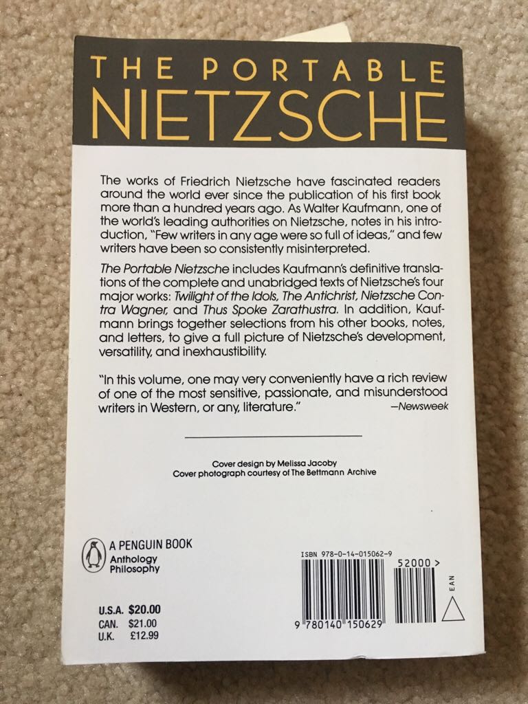 The Portable Nietzsche - Friedrich Nietzsche (Penguin Classics - Paperback) book collectible [Barcode 9780140150629] - Main Image 2