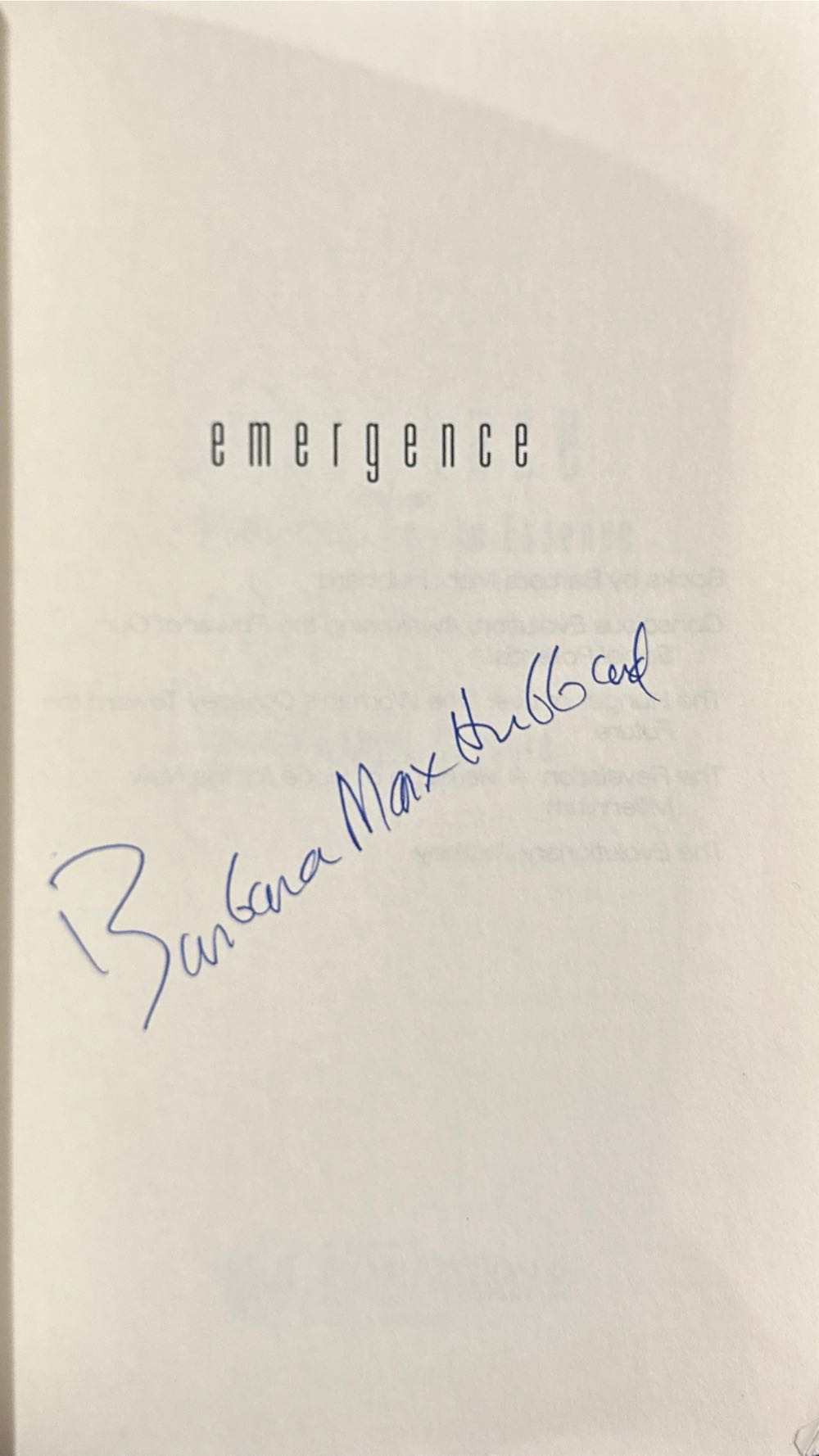 Emergence - Barbara Marx Hubbard (Hampton Roads Publishing Company Incorporated - Paperback) book collectible [Barcode 9781571742049] - Main Image 3