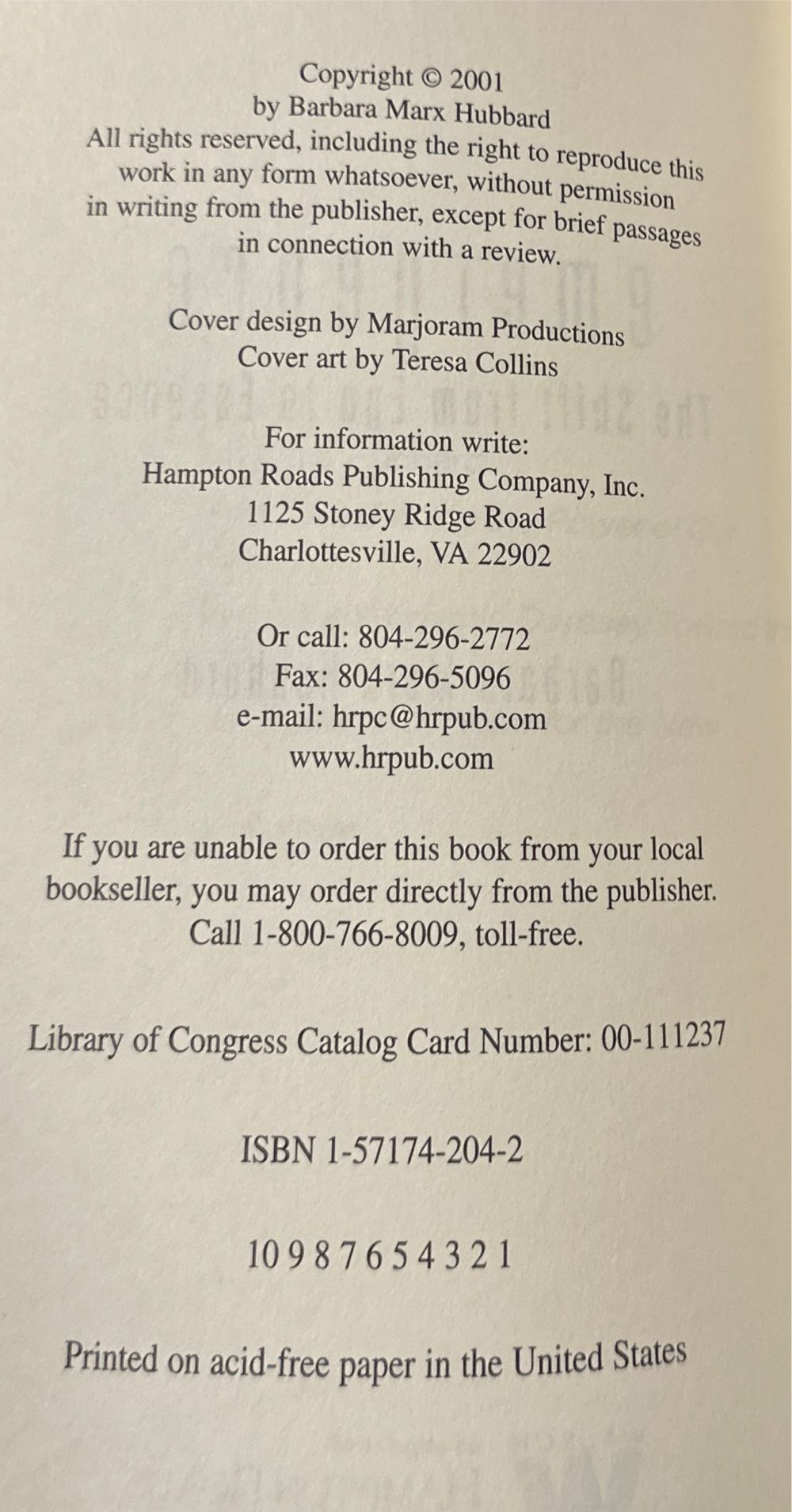 Emergence - Barbara Marx Hubbard (Hampton Roads Publishing Company Incorporated - Paperback) book collectible [Barcode 9781571742049] - Main Image 4