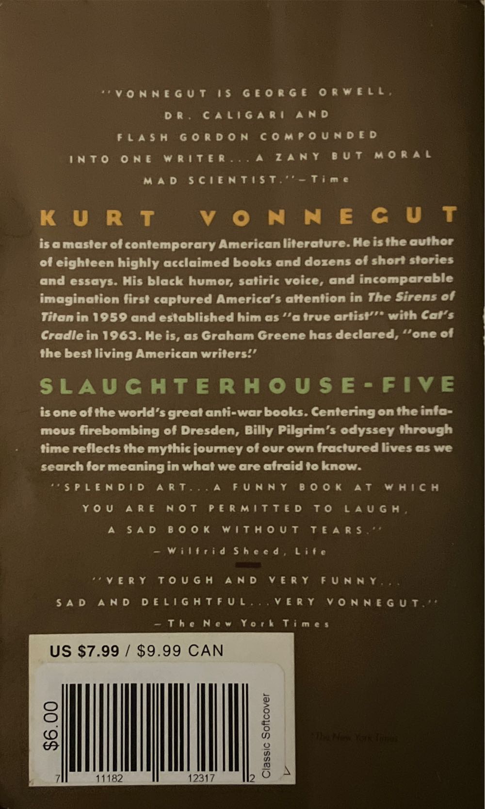 Slaughterhouse Five - Kurt Vonnegut, Jr. (Laurel Books - Paperback) book collectible [Barcode 0440180295] - Main Image 2