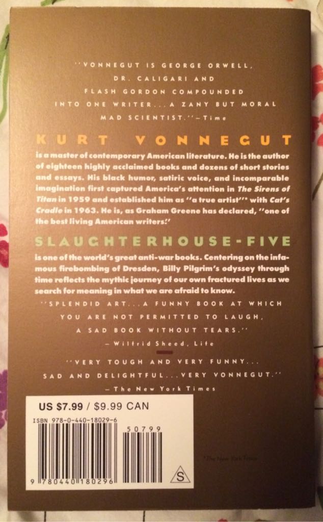 Slaughterhouse Five - Kurt Vonnegut, Jr. (Dell Publishing - Paperback) book collectible [Barcode 9780440180296] - Main Image 2