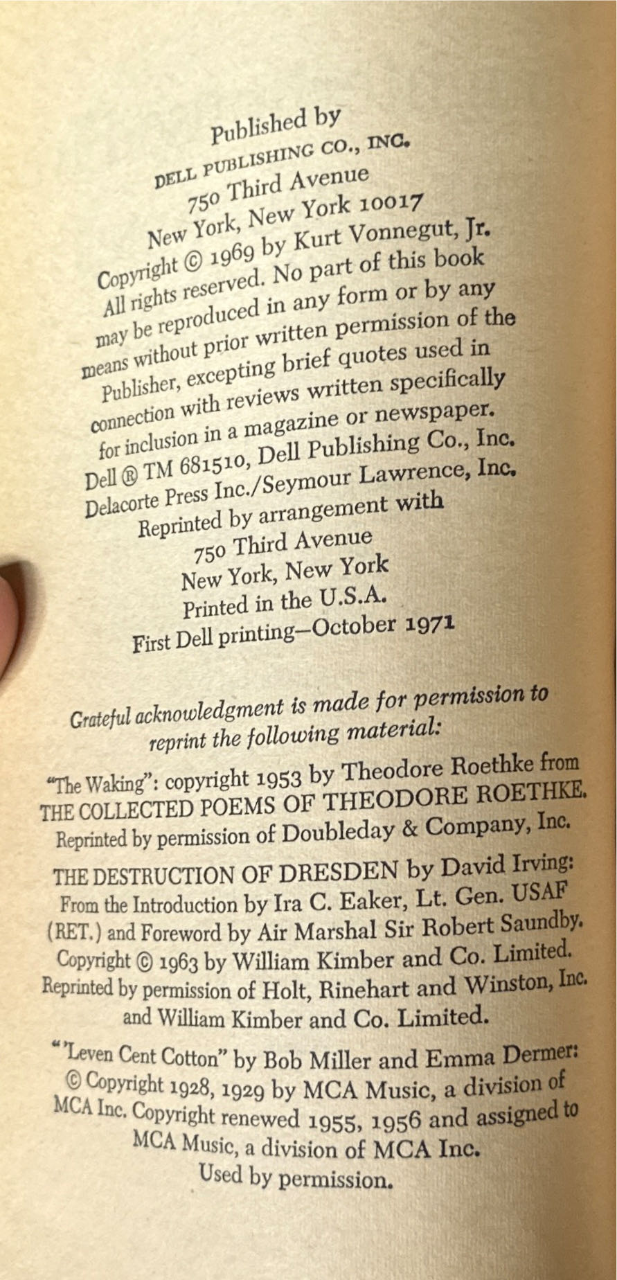 Slaughterhouse Five - Kurt Vonnegut Jr. (Dell - Paperback) book collectible - Main Image 3