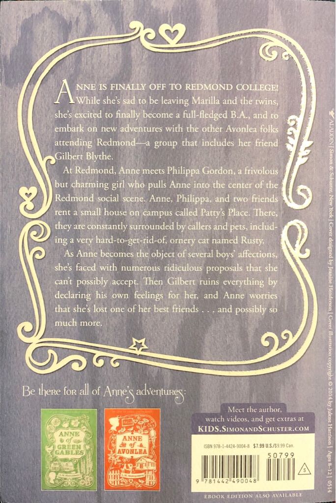 Anne Of The Island - L.M. Montgomery (Aladdin Books Ltd. - Paperback) book collectible [Barcode 9781442490048] - Main Image 2