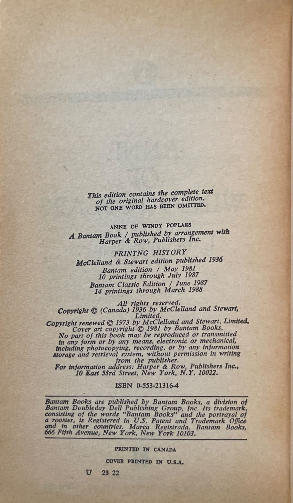 Anne of Windy Poplars - L.M. Montgomery (Bantam Books - Paperback) book collectible [Barcode 9780553213164] - Main Image 4