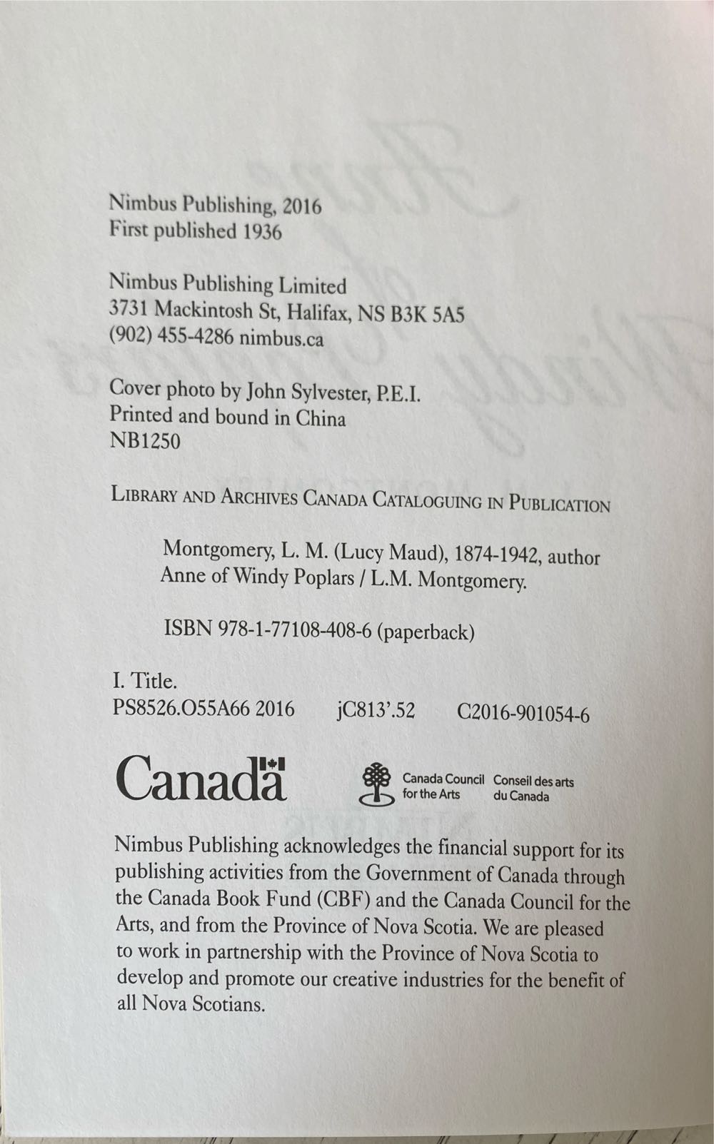 Anne of Windy Poplars - M. Montgomery (Nimbus Publishing - Paperback) book collectible [Barcode 9781771084086] - Main Image 3
