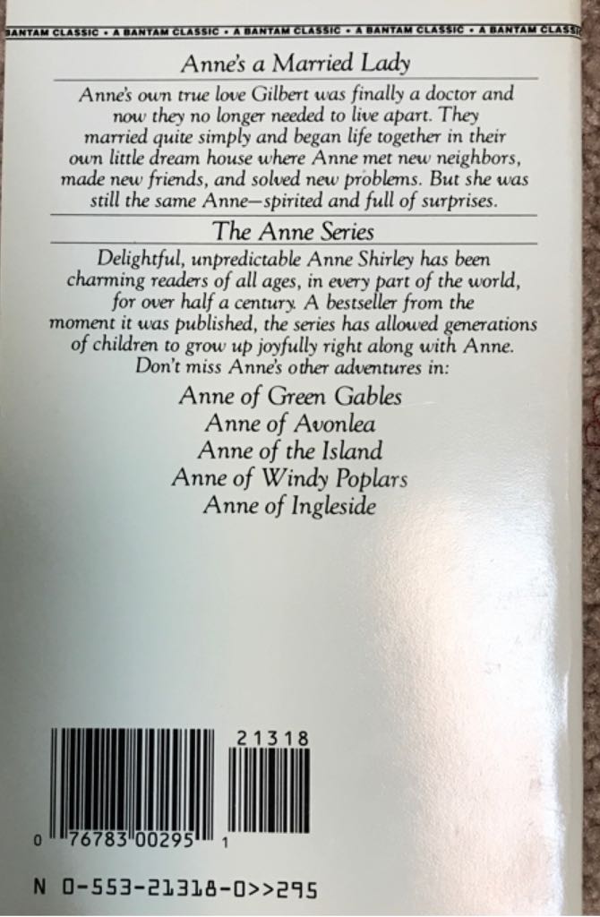 Annes House of Dreams - LM Montgomery (Bantam Books - Paperback) book collectible - Main Image 2